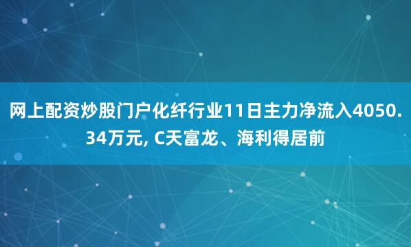 网上配资炒股门户化纤行业11日主力净流入4050.34万元, C天富龙、海利得居前